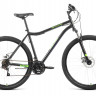 Велосипед ALTAIR MTB HT 29 2.0 D (29" 21 ск. рост. 17") 2022, черный/ярко-зеленый