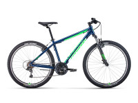Велосипед FORWARD APACHE 27,5 1.0 CLASSIC (27,5" 21 ск. рост. 17") 2022, синий/ярко-зеленый